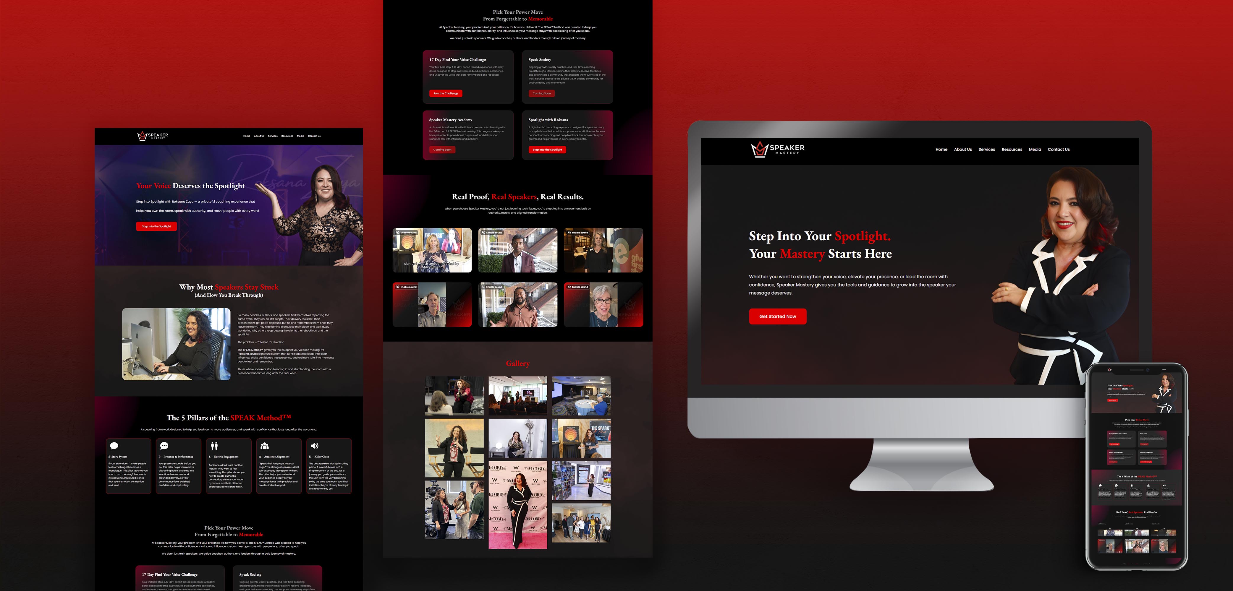 Speaker Mastery — coaching website by Safe Hands Digital