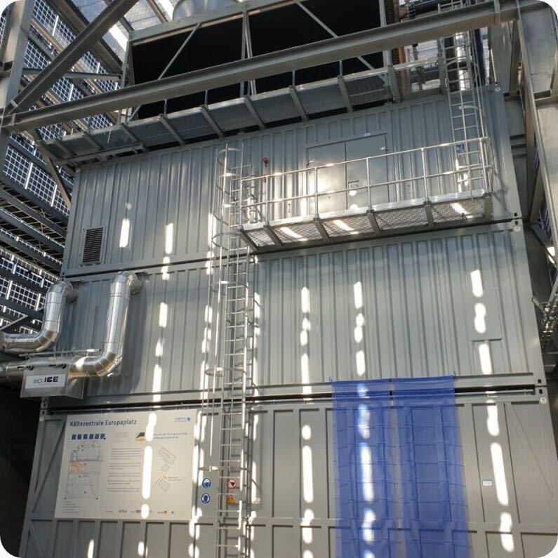 sp.ICE container ice storage installation at Kältezentrale Europaplatz